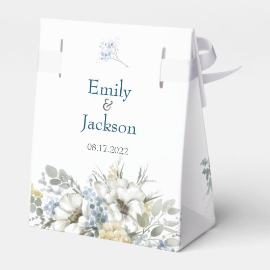 Elegante Blumengrün - Geschenkbox Gastgeschenk Hoc Geschenkschachtel (Rückseite)