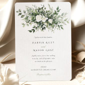 Elegante Blumengrün Hochzeit Einladung