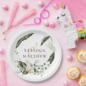 Elegante Blumengrün Hochzeit Pappteller (Party)