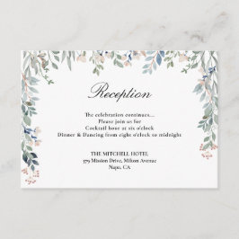 Elegante Blumengrün Hochzeitsempfehlung Begleitkarte