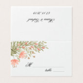 Elegante Blumengrün Hochzeitstisch-Platzkarte (Außenseite Aufgefaltet)