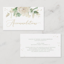 Elegante Blumengrün Hochzeitsunterkünfte Begleitkarte