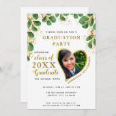 Elegante Blumengrün-Klasse 2025 Abschluss Einladung (Vorne/Hinten)