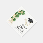 Elegante Blumengrün-Klasse 2025 Abschluss Serviette (Ecke)