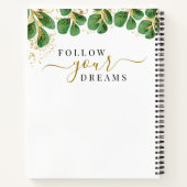 Elegante Blumengrün Mit Monogramm Letter S Notizblock (Rückseite)