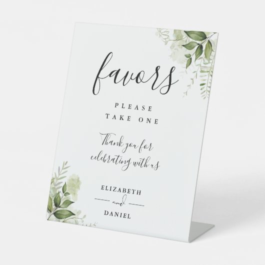 Elegante Blumengrün Moderne Skriptfavoriten Sockelschild (Vorderseite)