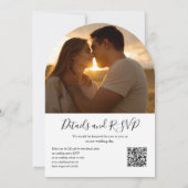 Elegante Blumengrün QR Code Foto Arch Wedding Einladung (Rückseite)