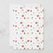 Elegante Blumengrün Winter Wedding Dankeskarte (Rückseite)