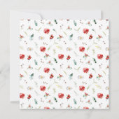 Elegante Blumengrün Winter Wedding Einladung (Rückseite)