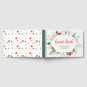 Elegante Blumengrün Winter Wedding Gästebuch (Voll)