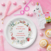 Elegante Blumengrün Winter Wedding Pappteller (Party)