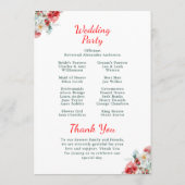 Elegante Blumengrün Winter Wedding Programm (Rückseite)