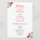 Elegante Blumengrün Winter Wedding Programm (Vorderseite)