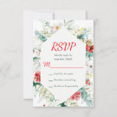 Elegante Blumengrün Winter Wedding RSVP Karte (Vorderseite)