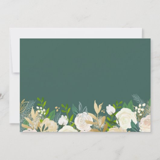 Elegante Blumengrüne Graduation Party Einladung (Rückseite)