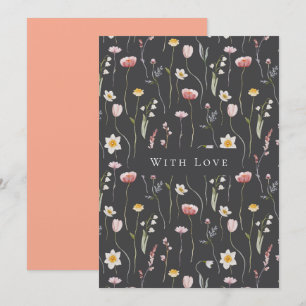 Elegante Blumengrußkarte "mit Liebe" Einladung