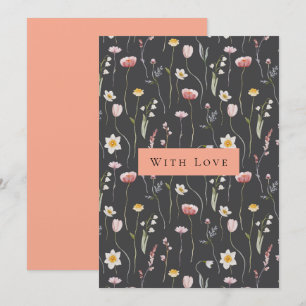 Elegante Blumengrußkarte "mit Liebe" Einladung