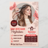 Elegante Blumenhain Salon Frische Pasta machen Flyer (Vorne)