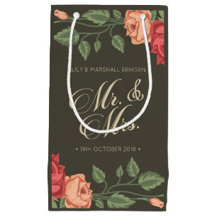 Elegante Blumenherr-u. Frau-Wedding Kleine Geschenktüte