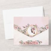 Elegante Blumenhochzeit All In One Einladung (Rückseite)