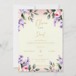 Elegante Blumenhochzeit | Aquarell Einladung