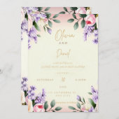 Elegante Blumenhochzeit | Aquarell Einladung (Vorne/Hinten)