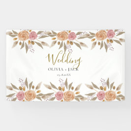 Elegante Blumenhochzeit Banner