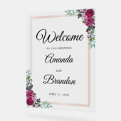 Elegante Blumenhochzeit Begrüßungszeichen Akryllis Acrylschild (Winkel)