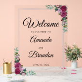 Elegante Blumenhochzeit Begrüßungszeichen Akryllis Acrylschild (Hochzeit)