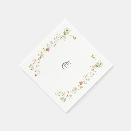 Elegante Blumenhochzeit Boho Serviette (Ecke)