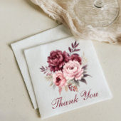 Elegante Blumenhochzeit Burgund Wasserfarben Serviette