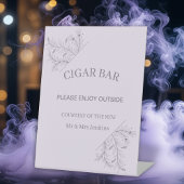 Elegante Blumenhochzeit "Cigar Bar" Sockelschild