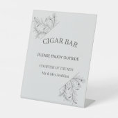 Elegante Blumenhochzeit "Cigar Bar" Sockelschild (Vorderseite)