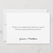 Elegante Blumenhochzeit Dankeschön-Karte Dankeskarte (Rückseite)