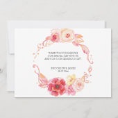 Elegante Blumenhochzeit Dankeschön-Karten Wreath Dankeskarte (Rückseite)