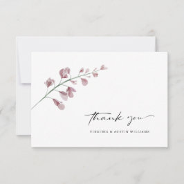 Elegante Blumenhochzeit Dankeskarte