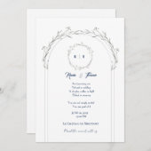 Elegante Blumenhochzeit - Einfach zu personalisier Einladung (Vorne/Hinten)