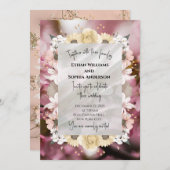 Elegante Blumenhochzeit Einladung (Vorne/Hinten)