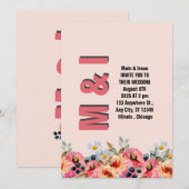 Elegante Blumenhochzeit Einladung (Vorne/Hinten)