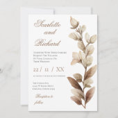 Elegante Blumenhochzeit Einladung (Vorderseite)