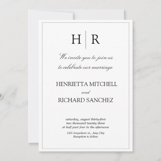 Elegante Blumenhochzeit Einladung (Vorderseite)