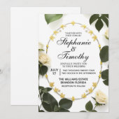 Elegante Blumenhochzeit Einladung (Vorne/Hinten)