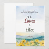 Elegante Blumenhochzeit Einladung (Vorne/Hinten)