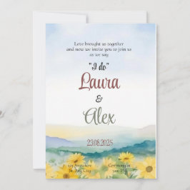 Elegante Blumenhochzeit Einladung