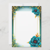 Elegante Blumenhochzeit Einladung (Rückseite)