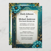 Elegante Blumenhochzeit Einladung (Vorne/Hinten)