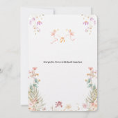 Elegante Blumenhochzeit Einladung (Rückseite)