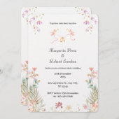 Elegante Blumenhochzeit Einladung (Vorne/Hinten)