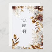 Elegante Blumenhochzeit Einladung (Vorne/Hinten)