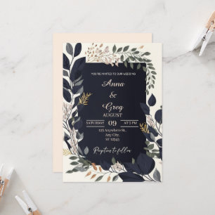 Elegante Blumenhochzeit Einladung